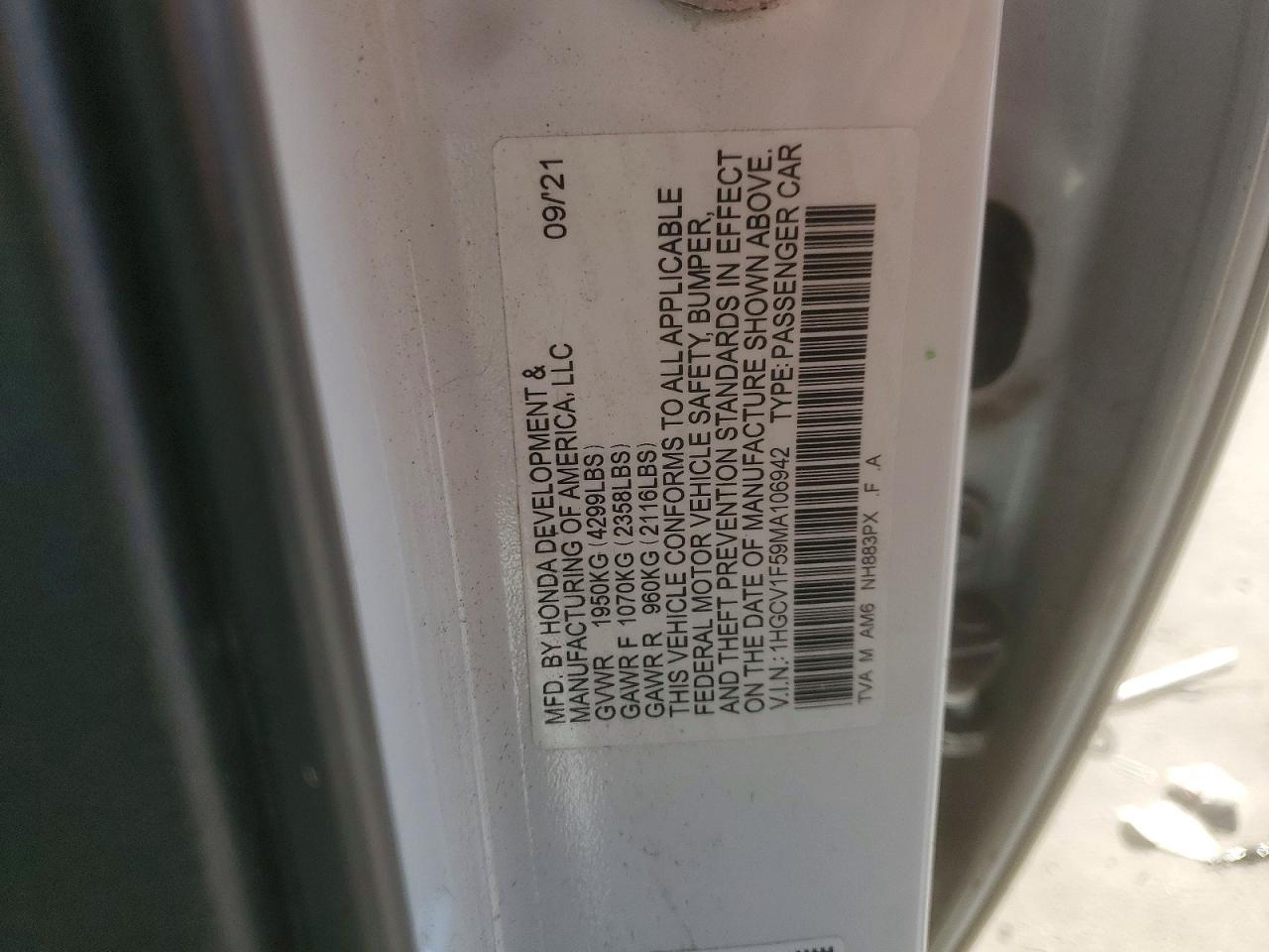 2021 Honda Accord exl