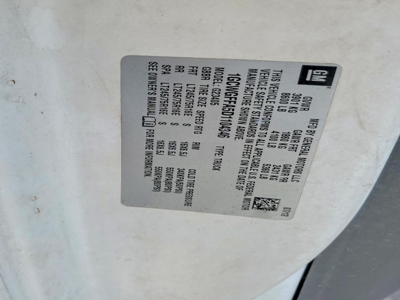 2013 Chevrolet Express G2500