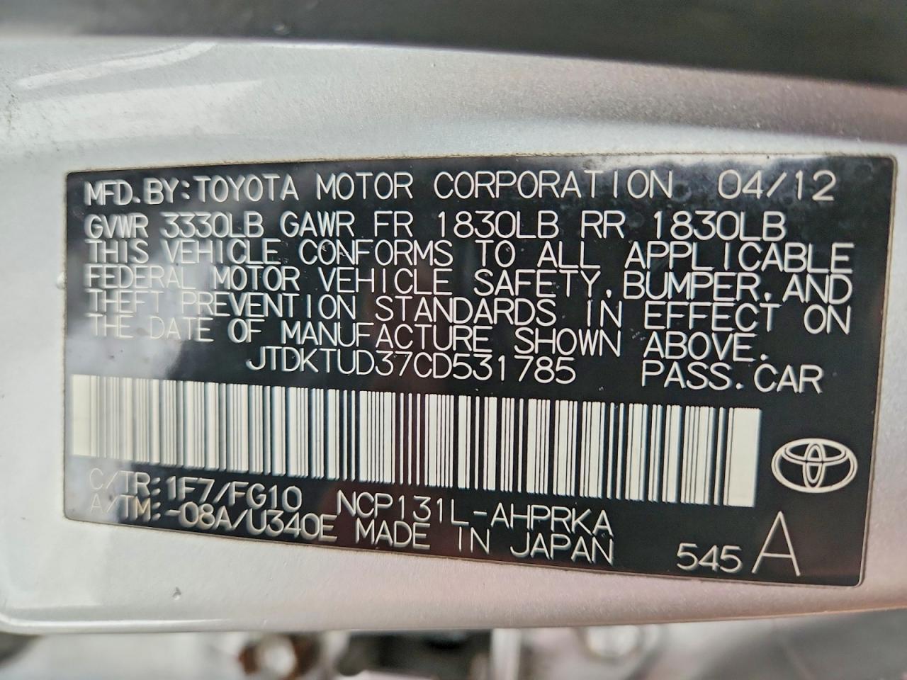 2012 Toyota Yaris