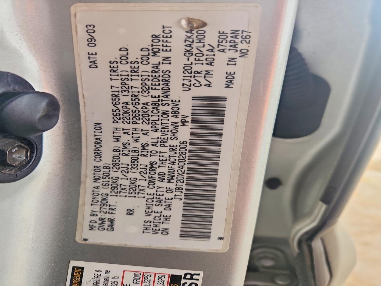 2004 Lexus Gx 470