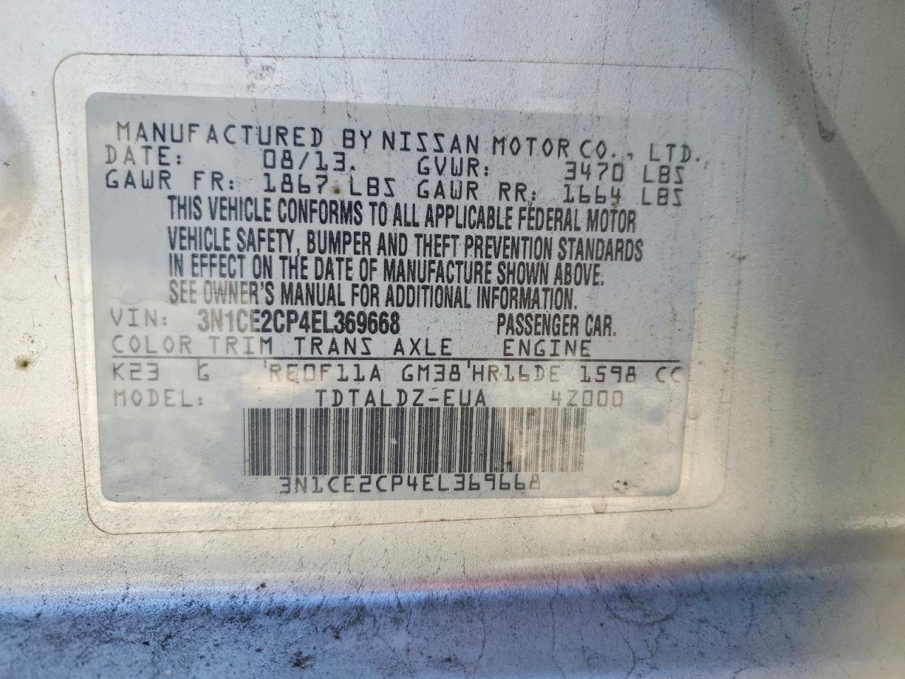 2014 Nissan Versa Note s