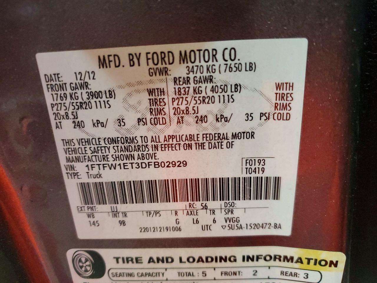 2013 Ford F150 Supercrew