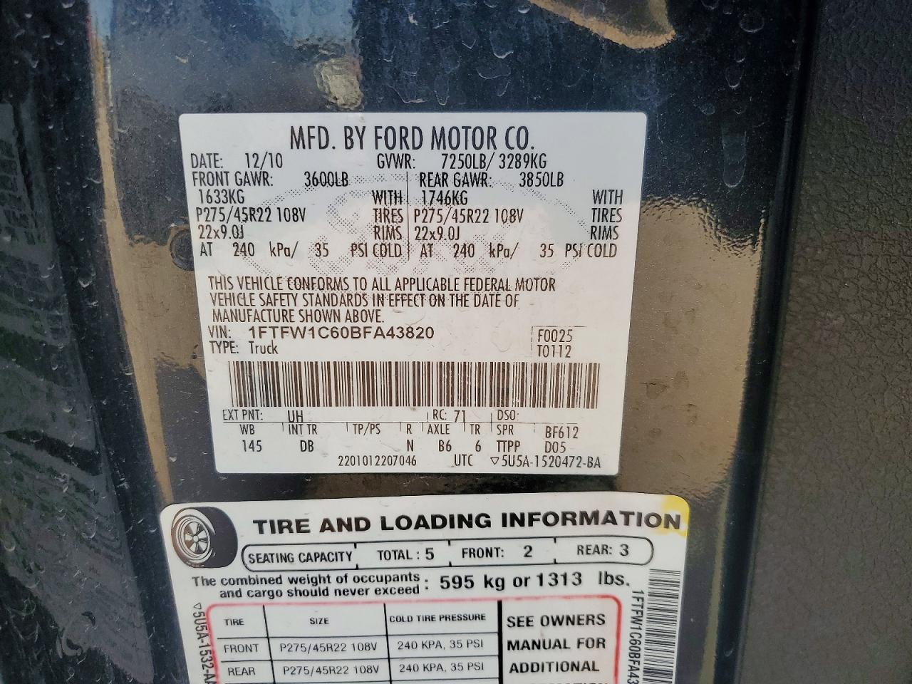 2011 Ford F150 Supercrew