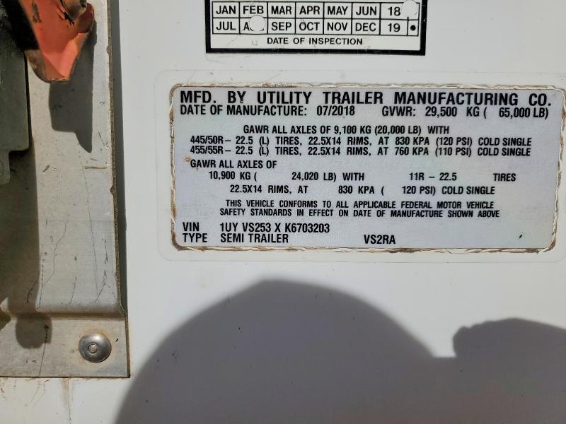 2019 Utility Vs2ra Refrigerated van Trailer