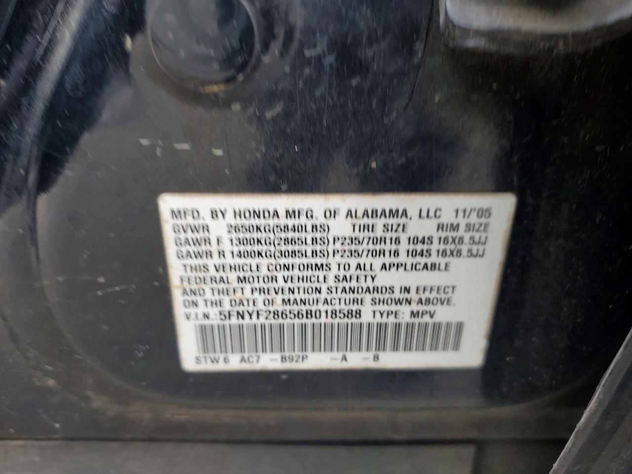 2006 Honda Pilot ex