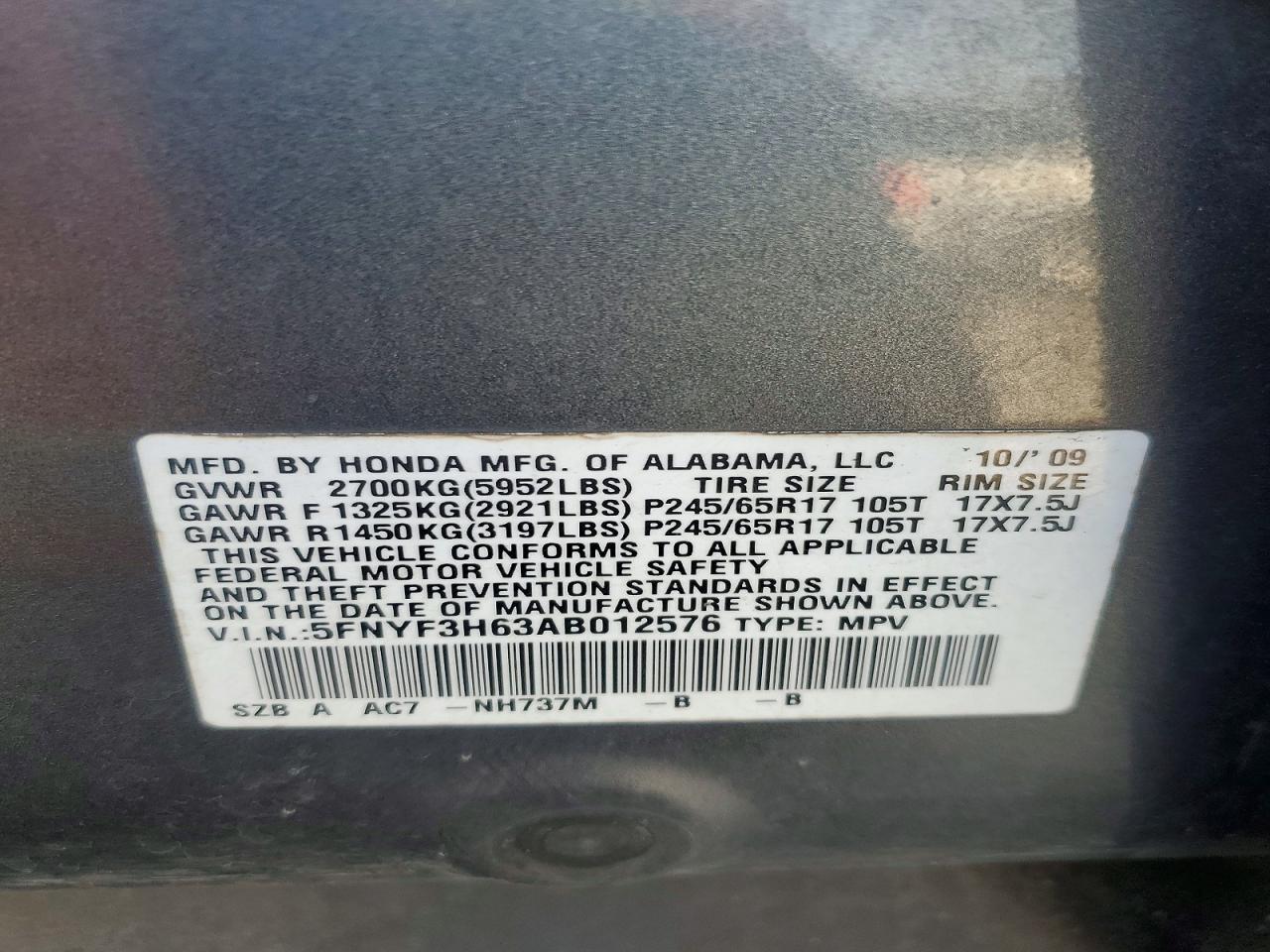 2010 Honda Pilot exl