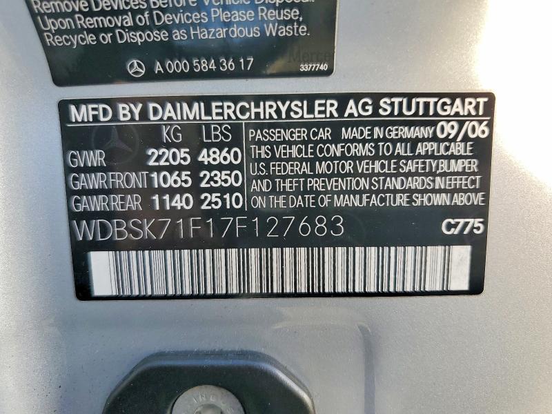 2007 Mercedes-Benz Sl 550