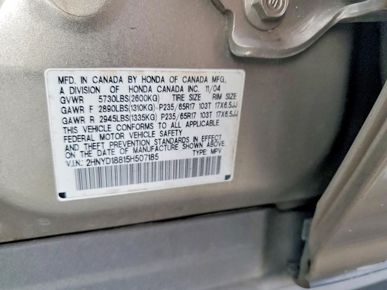 2005 Acura Mdx Touring