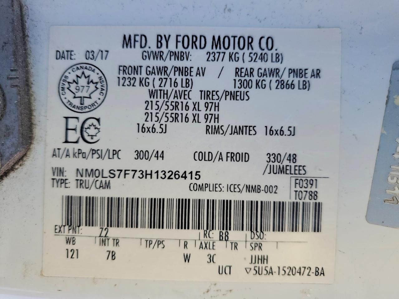 2017 Ford Transit Connect XLT