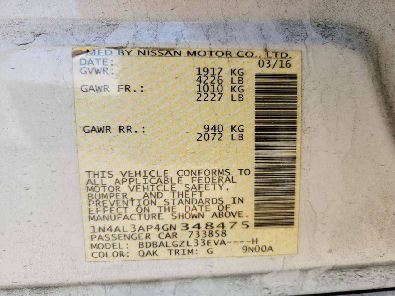 2016 Nissan Altima 2.5