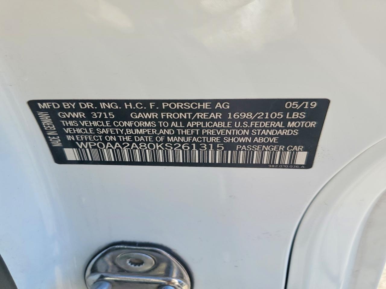 2019 Porsche Cayman Base