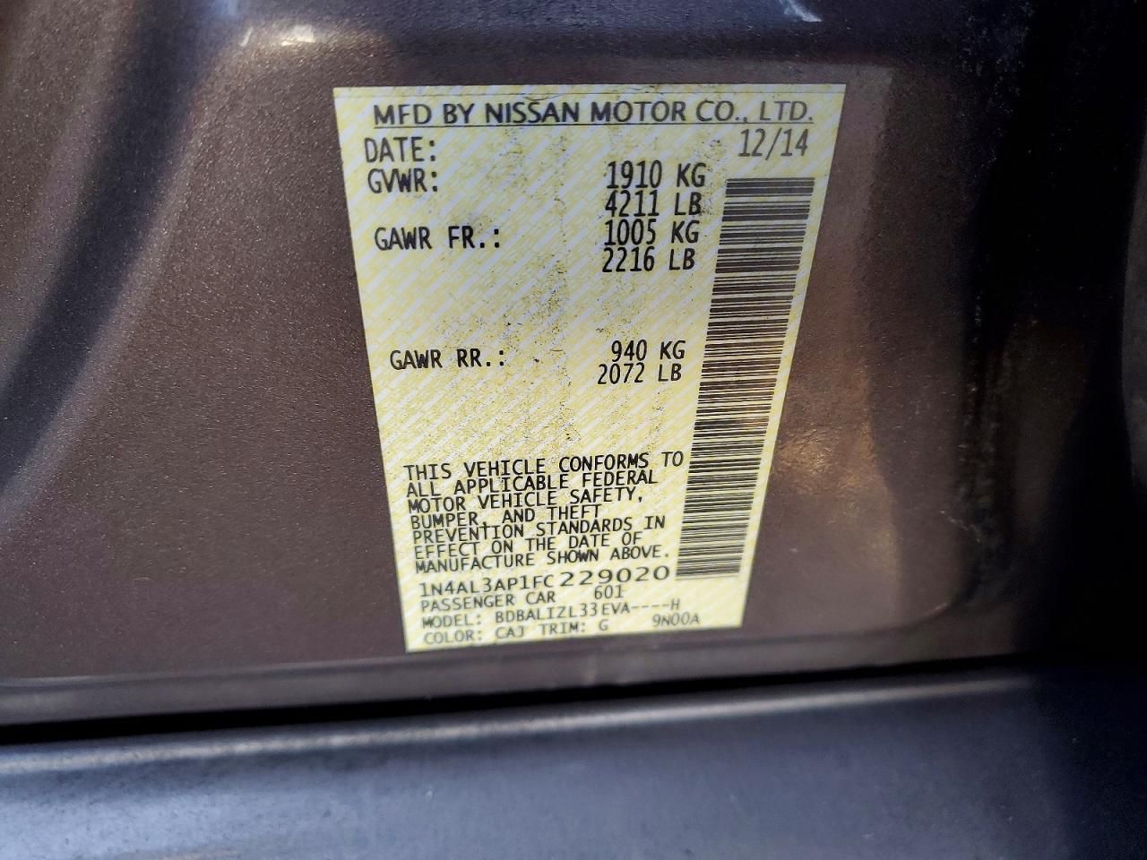 2015 Nissan Altima 2.5