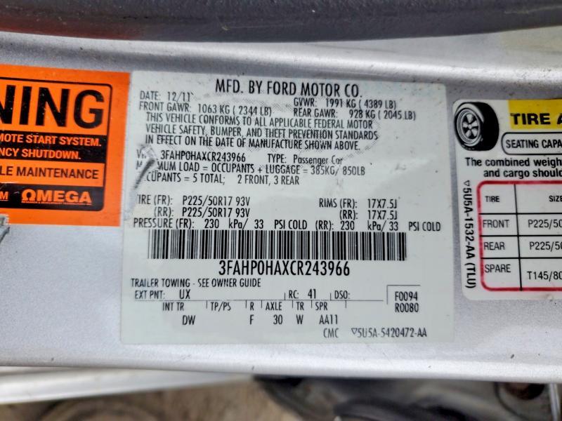 2012 Ford Fusion se