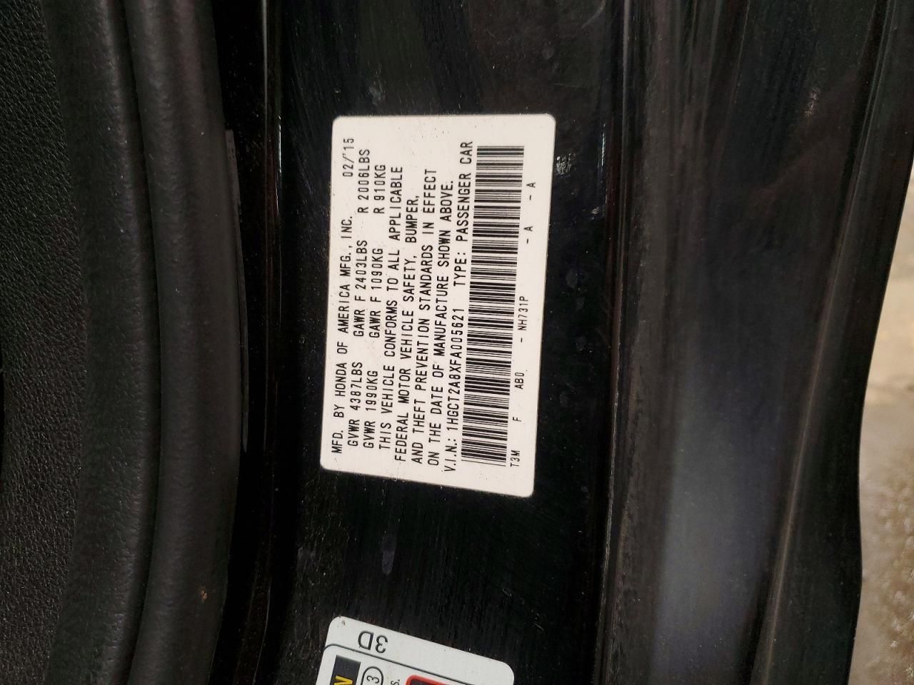 2015 Honda Accord exl