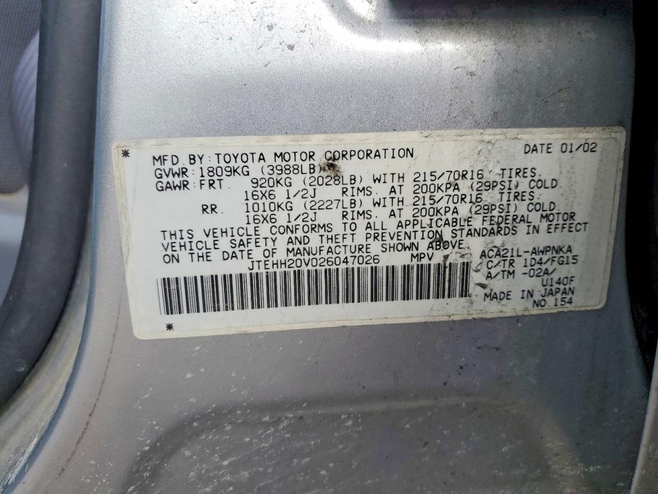 2002 Toyota Rav4 Base