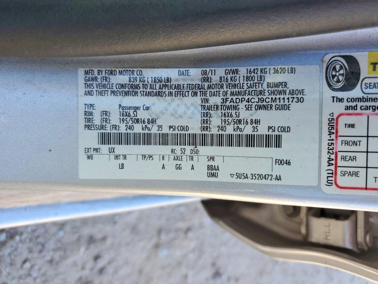 2012 Ford Fiesta sel