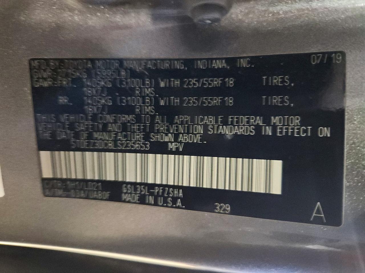 2020 Toyota Sienna se