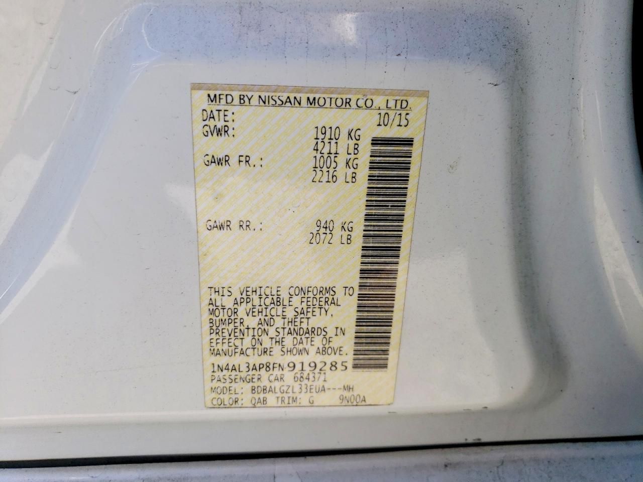 2015 Nissan Altima 2.5