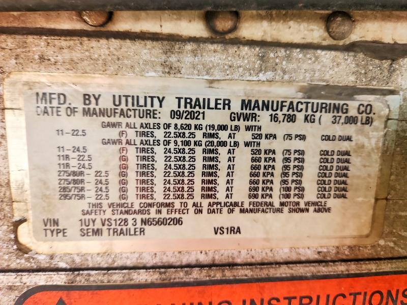 2022 Utility 2022 Utlity VS1RA Refrigerated Van Trailer