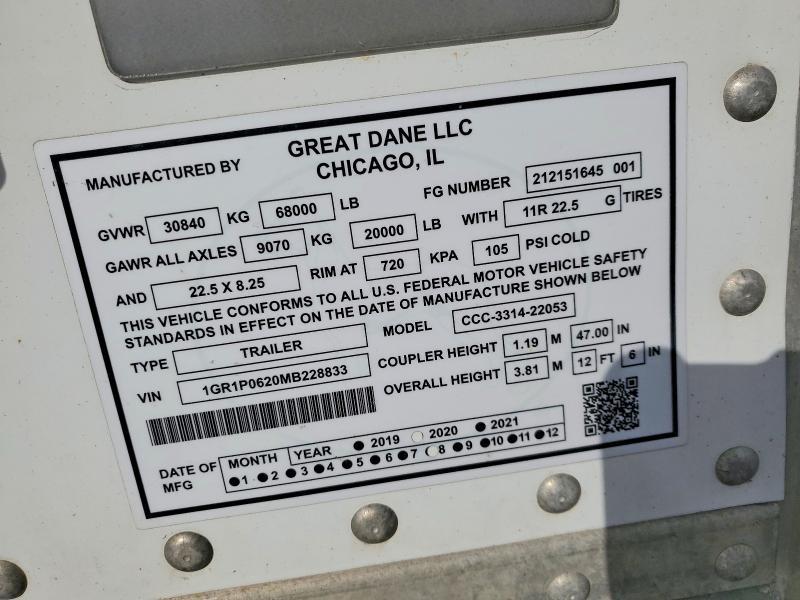 2021 Great Dane CCC-3314-22053 DRY Van Trailer