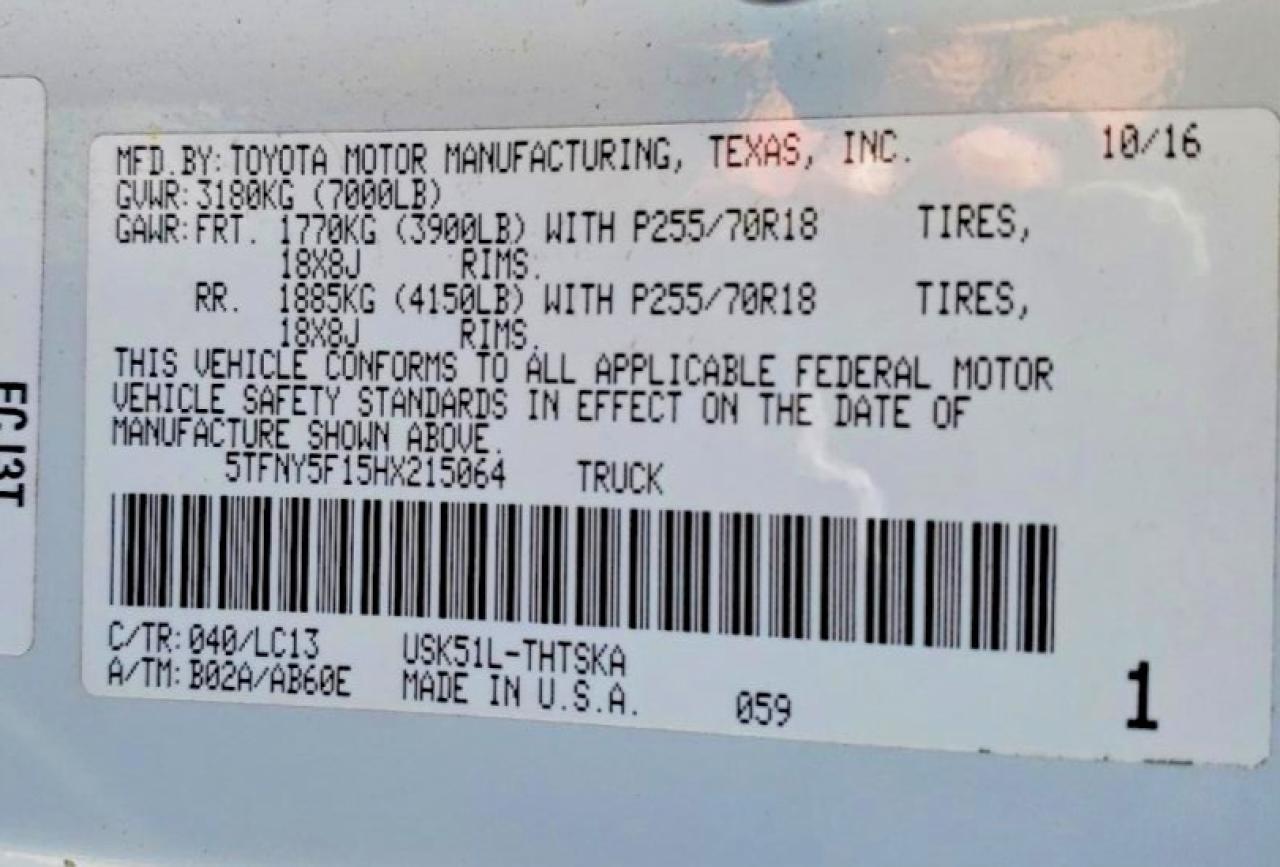 2017 Toyota Tundra SR