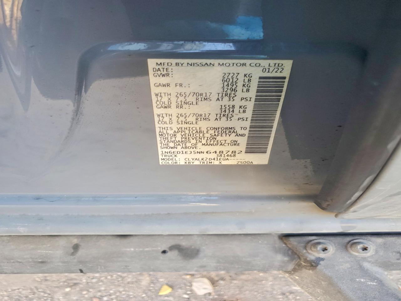 2022 Nissan Frontier s