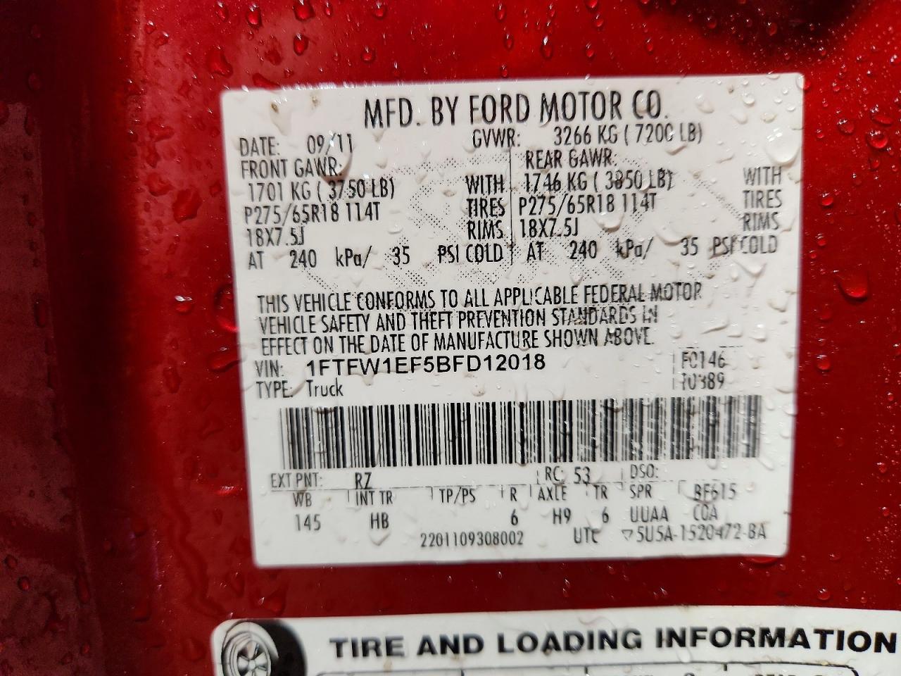 2011 Ford F150 Supercrew