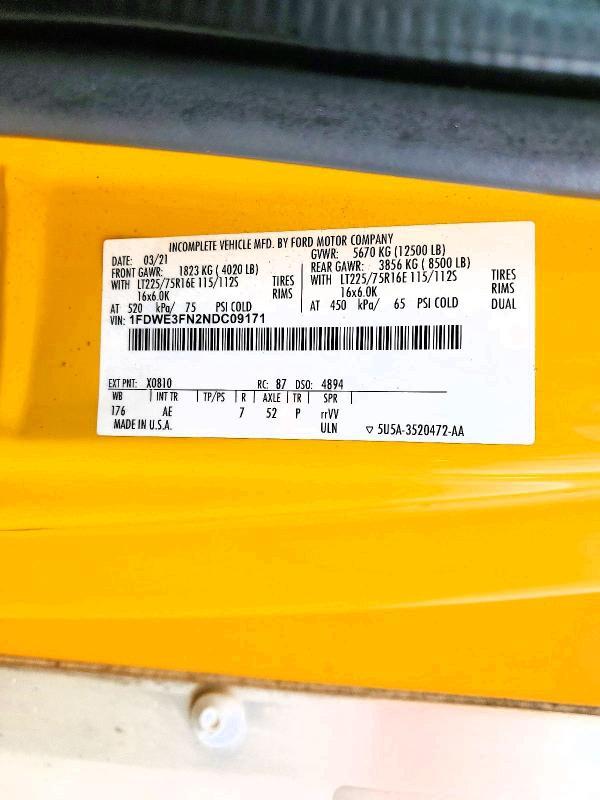 2022 Ford E350 box Truck