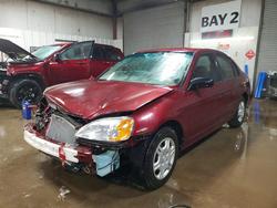 Salvage cars for sale from Copart Elgin, IL: 2002 Honda Civic lx