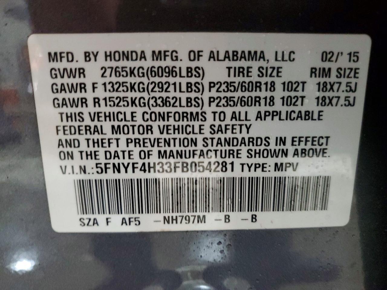 2015 Honda Pilot se