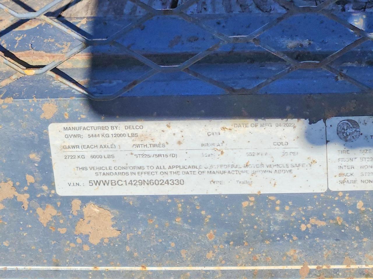 2022 Delco Trailers 2022 Delco Utility Trailer