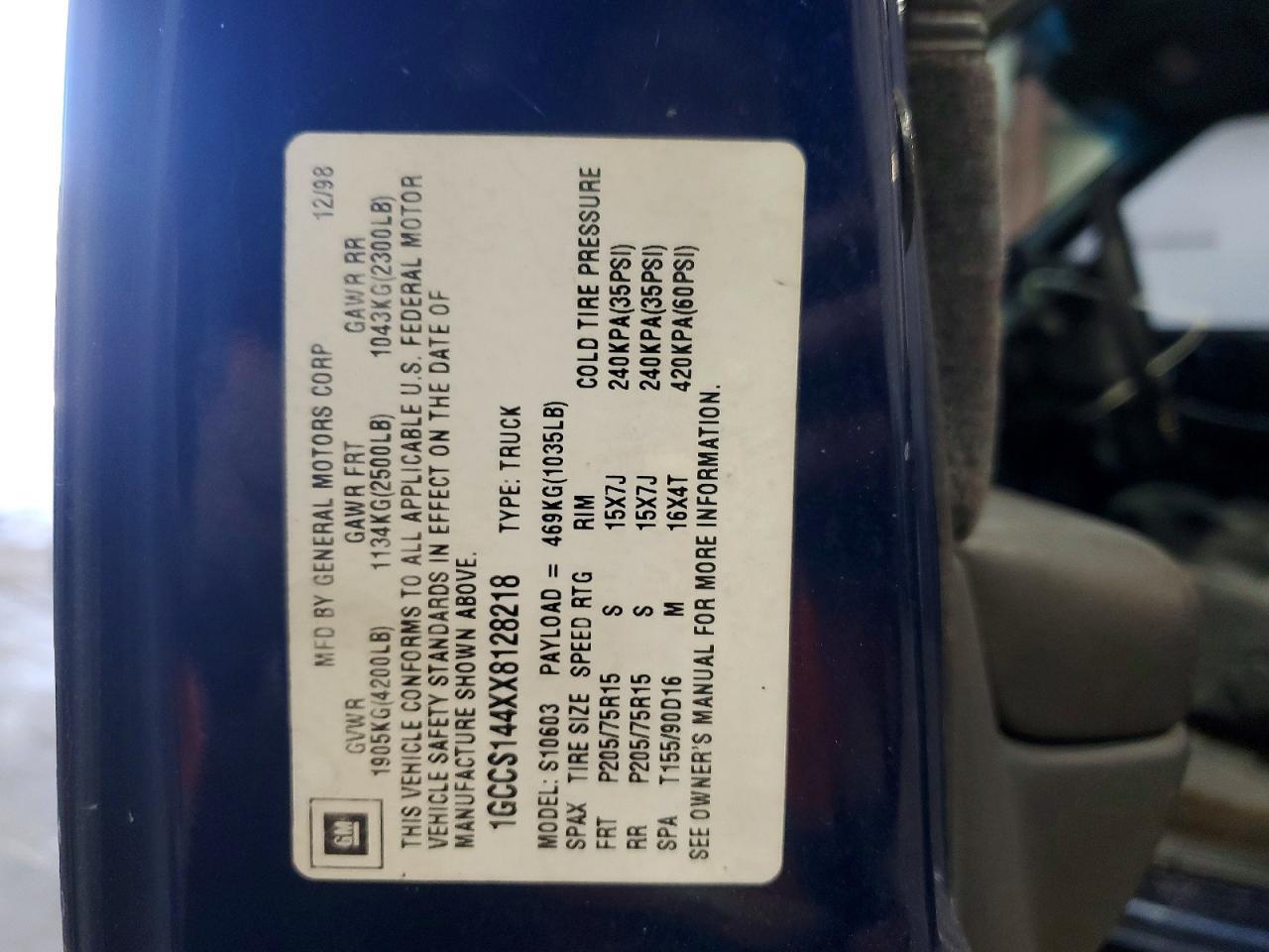 1999 Chevrolet S Truck S10