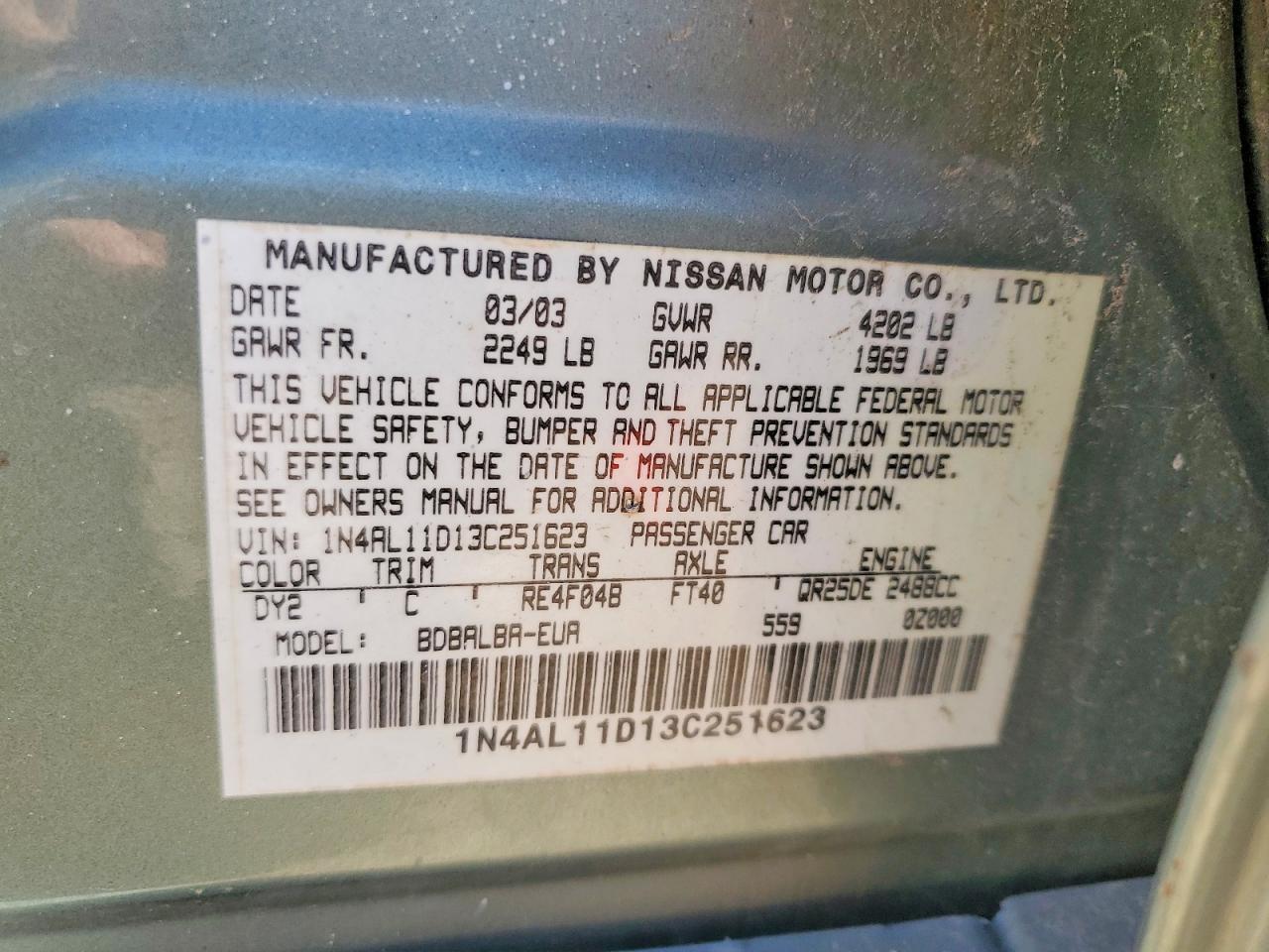 2003 Nissan Altima Base