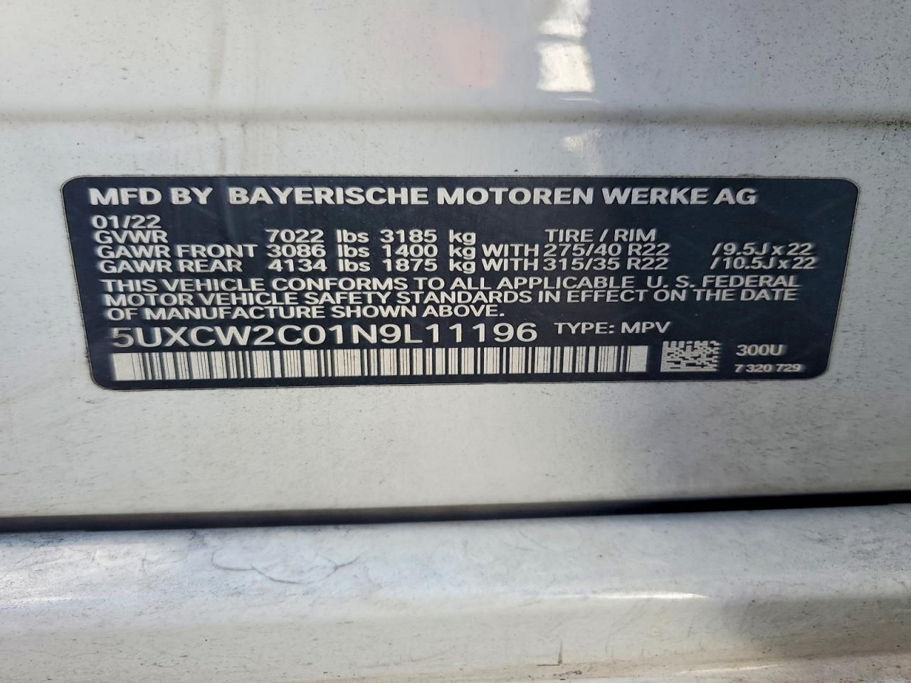 2022 BMW X7 Xdrive40i