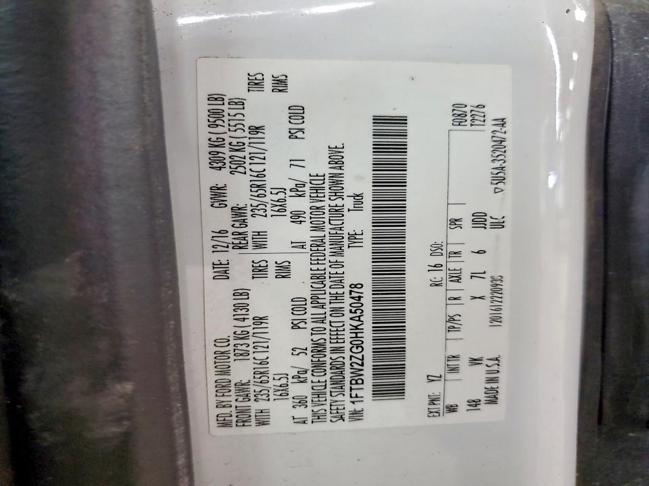 2017 Ford Transit 350 Utility / Service Van