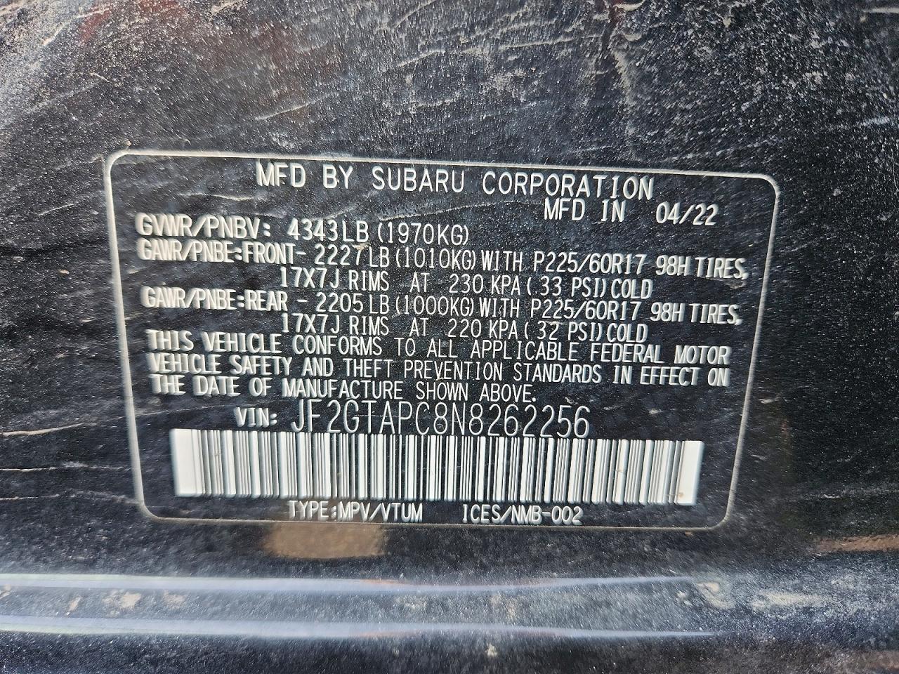 2022 Subaru Crosstrek Premium