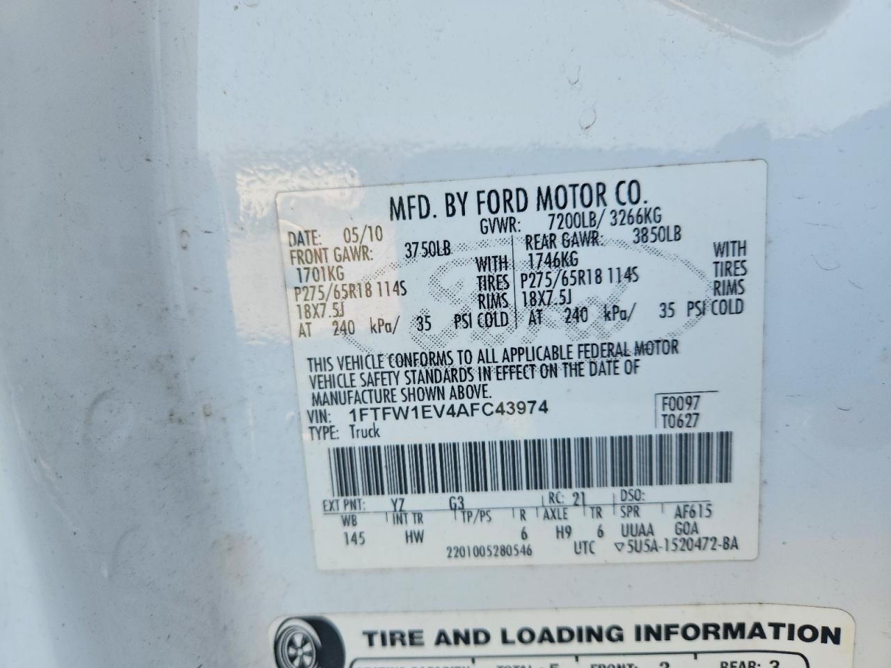 2010 Ford F150 Supercrew