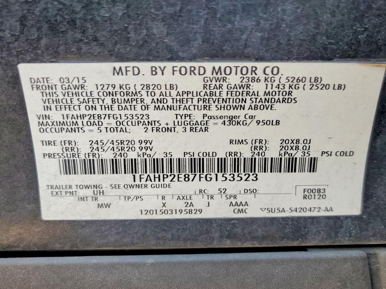 2015 Ford Taurus sel