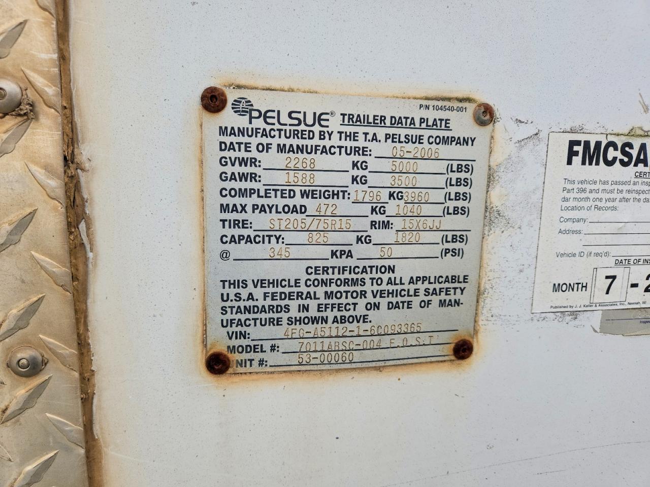 2006 Pelsue 7011ABSC-004 F.0.S.T Fiber Optic Trailer