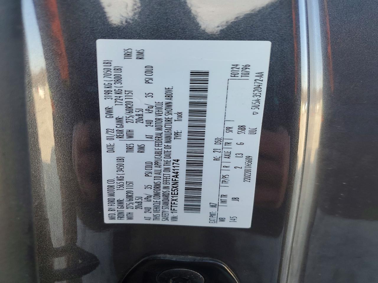 2022 Ford F150 Super cab