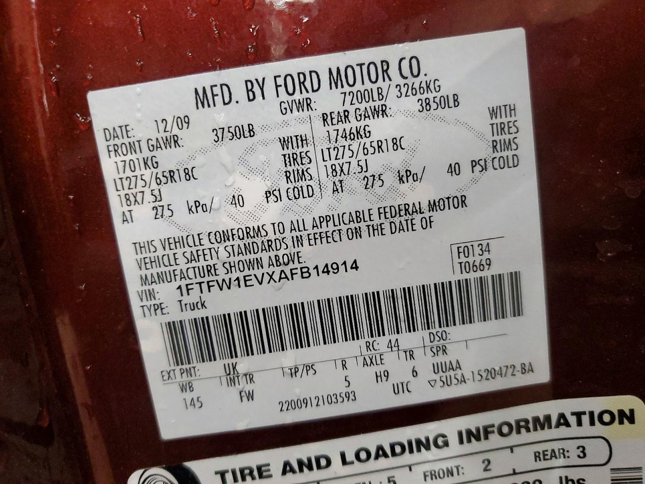 2010 Ford F150 Supercrew