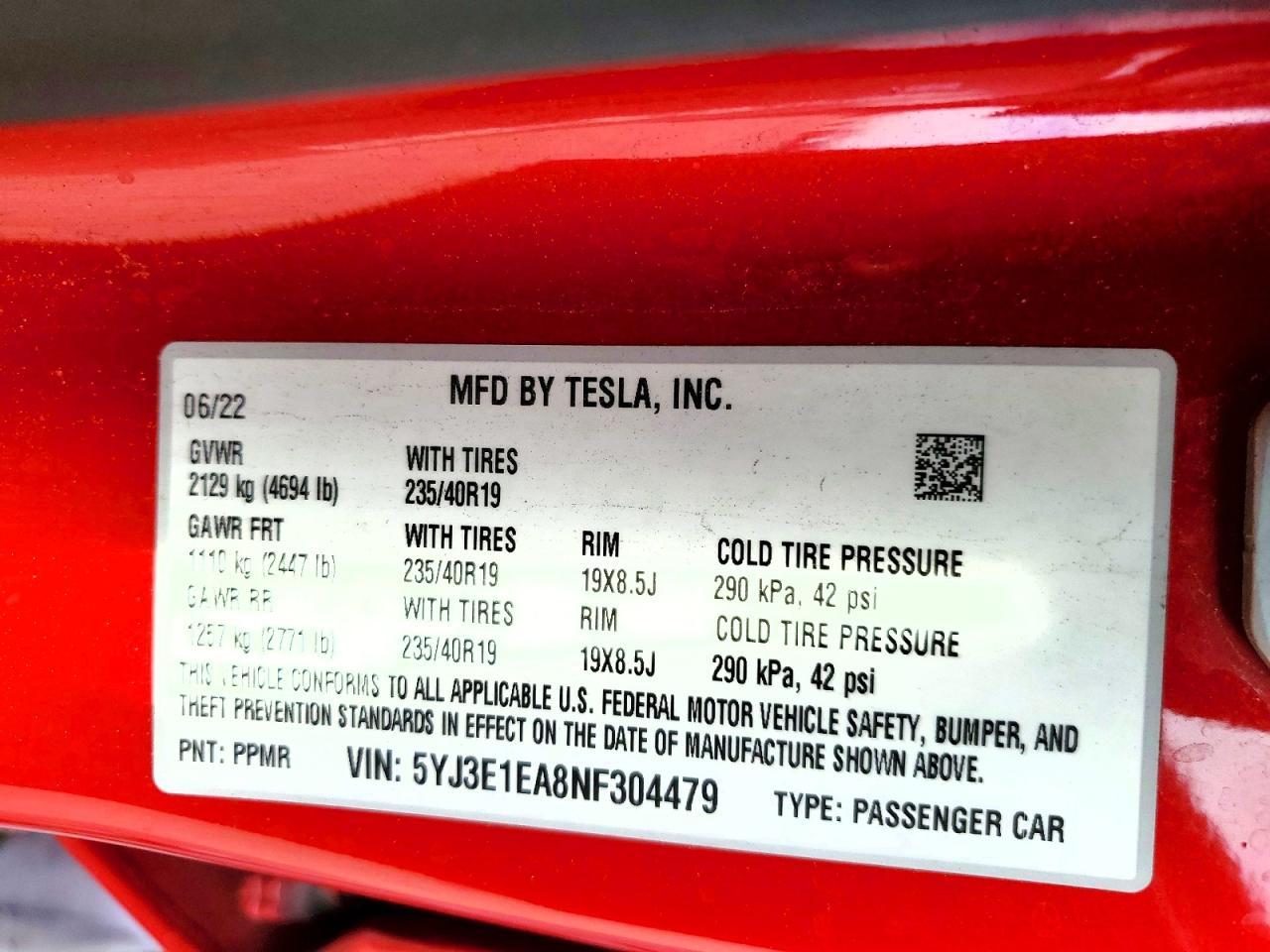 2022 Tesla Model 3