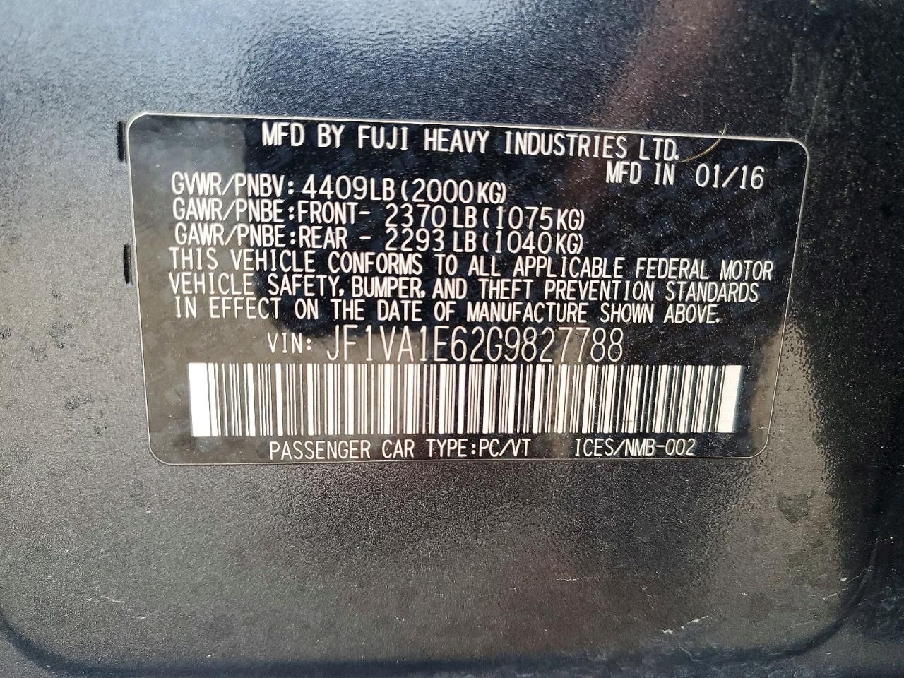 2016 Subaru Wrx Premium