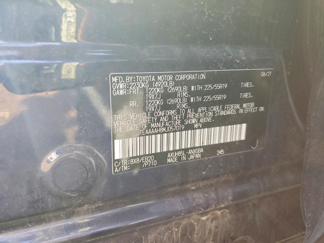 2021 Toyota Venza le