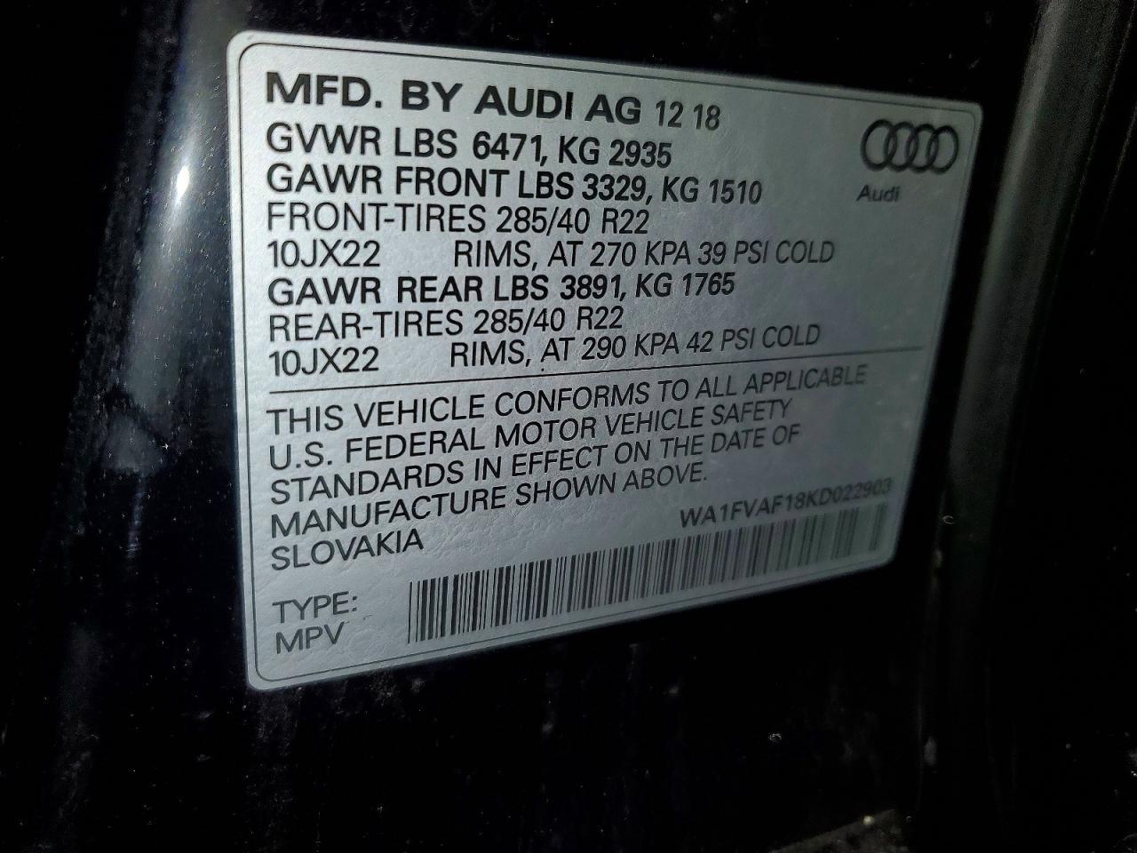 2019 Audi Q8 Prestige S-line