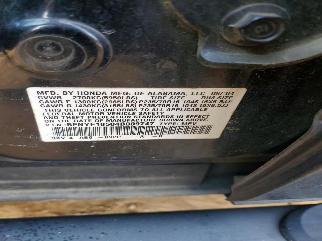 2004 Honda Pilot exl