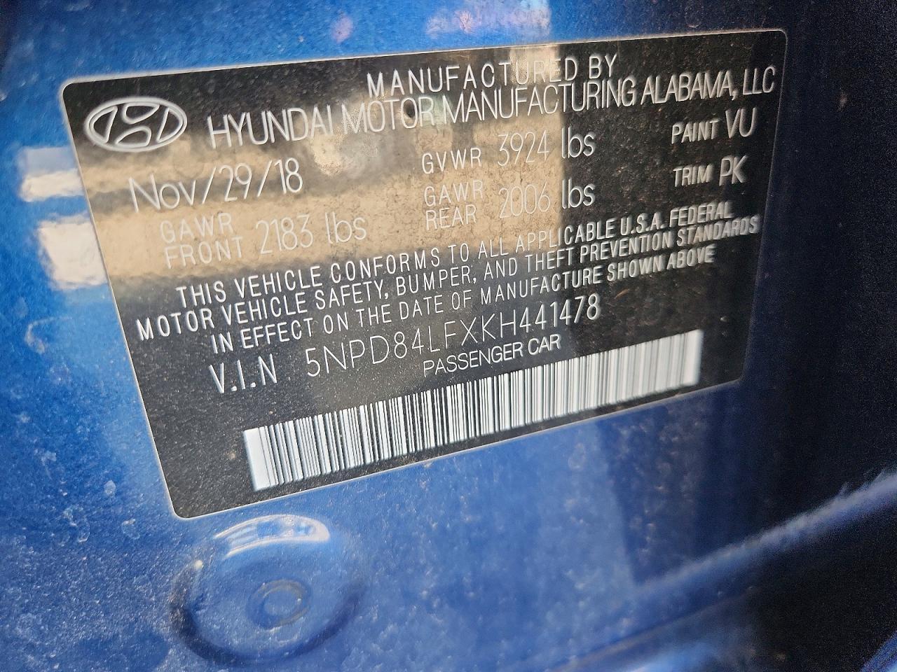 2019 Hyundai Elantra sel