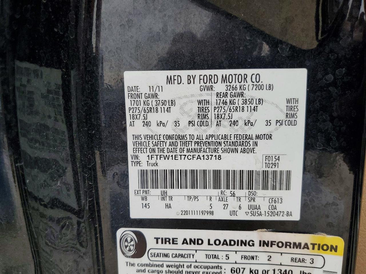 2012 Ford F150 Supercrew