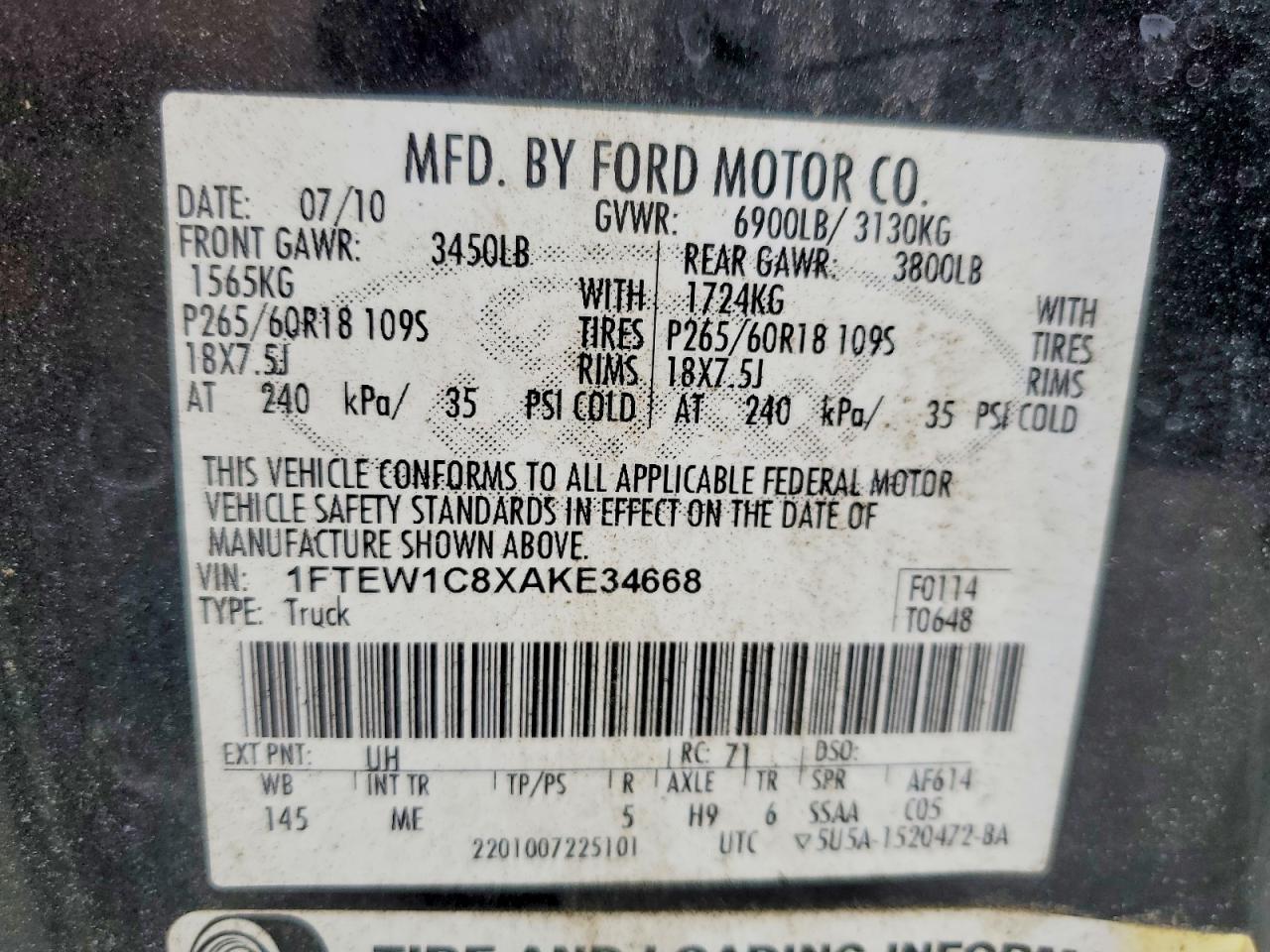 2010 Ford F150 Supercrew