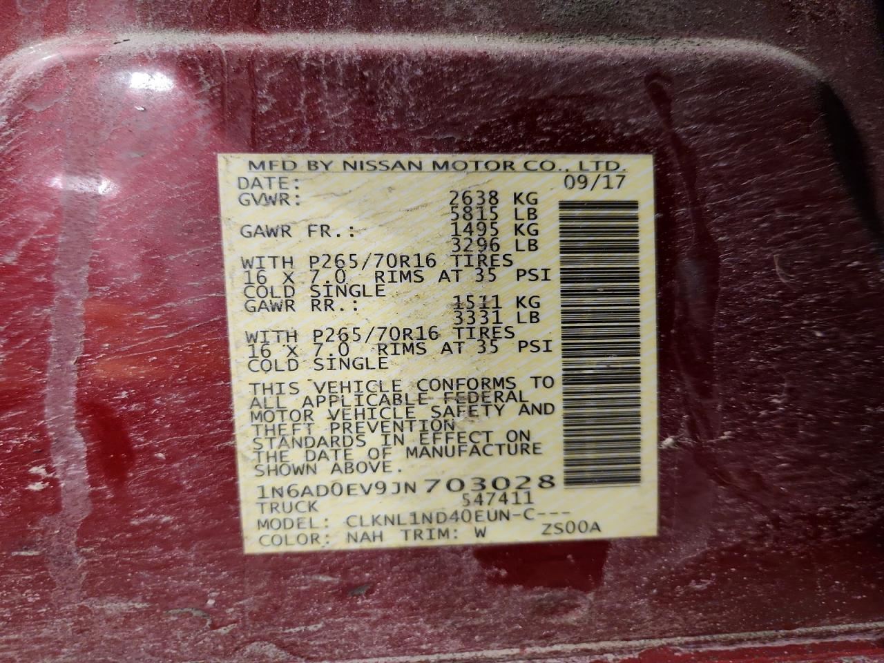 2018 Nissan Frontier SV